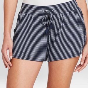 Women's Stars Above Beautifully Navy Striped Soft Pajama Shorts (Size 2X)